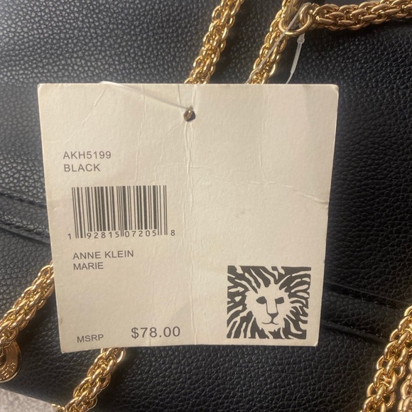 Anne Klein Black Shoulder Bag with Gold Accents - Picture 5 of 8